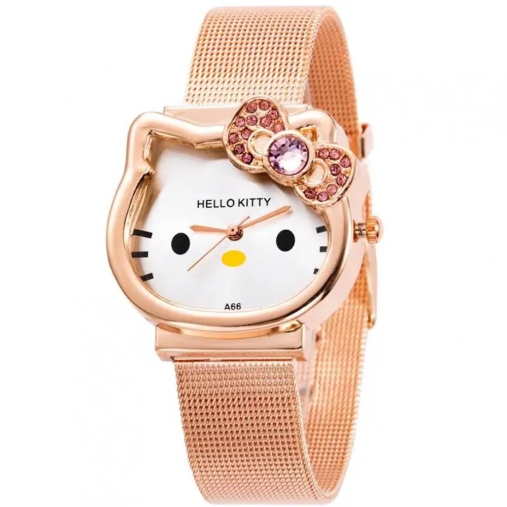 HELLO KITTY ROSE GOLD MESH STRAP WATCH - NEW!